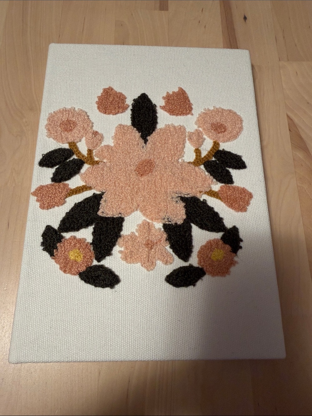 Handcrafted Peach Floral Textile Notebook